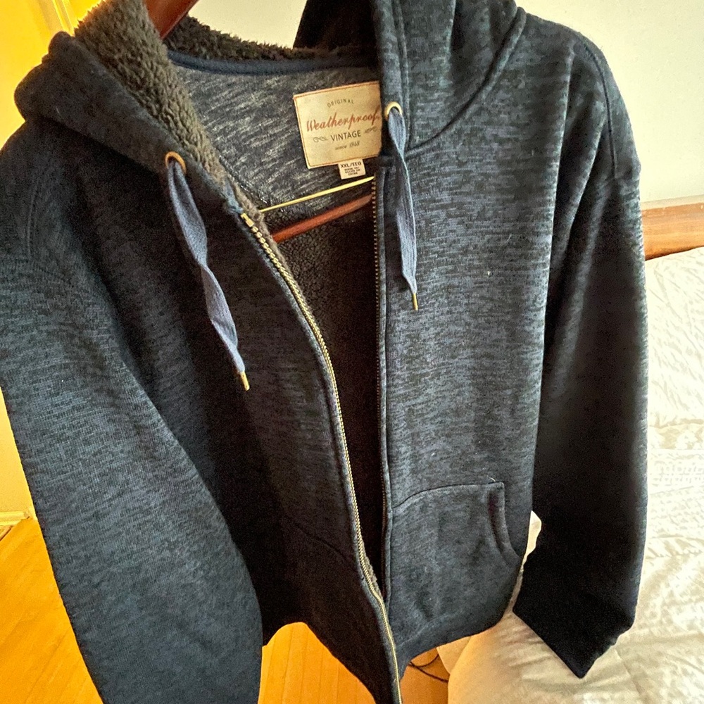 Blue thick comfy full zip hooded jacket/hoodie